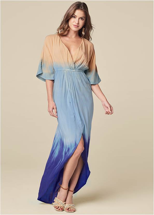 Front View Seaside Ombre Maxi Dress