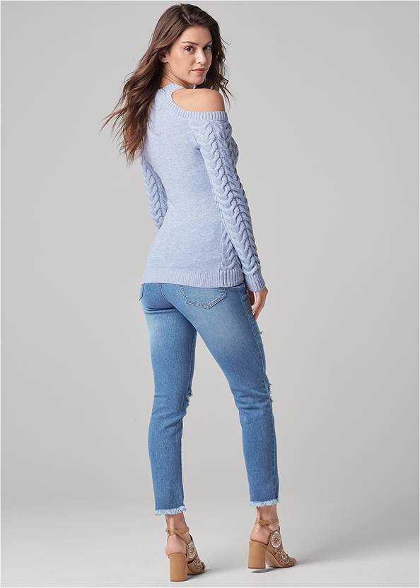 Back View Halter Ribbed Sweater