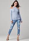 Full Front View Halter Ribbed Sweater