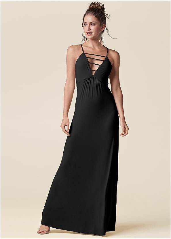 Front View Strappy Maxi Dress