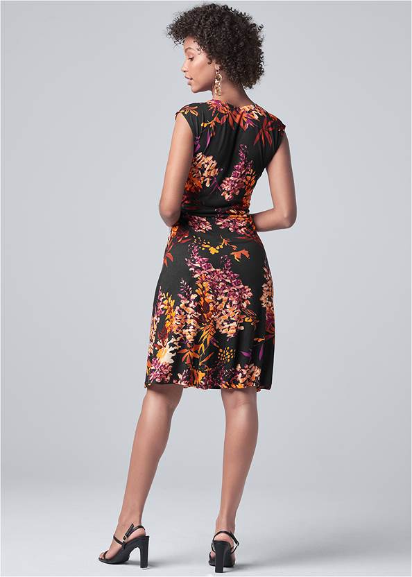 Back View Floral Printed Dress