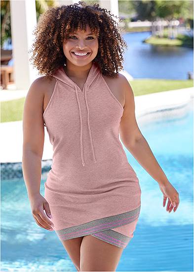 Plus Size Hooded Detail Dress