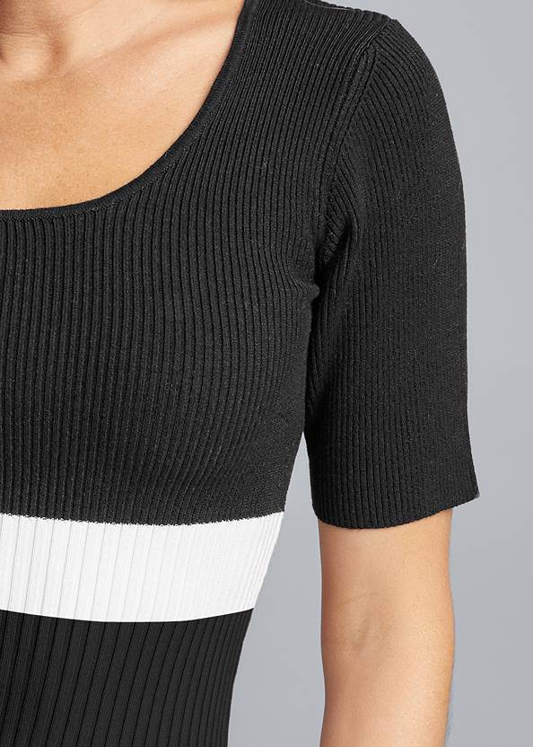 Alternate View Ribbed Short Sleeve Sweater