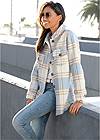 Cropped Front View Plaid Shacket