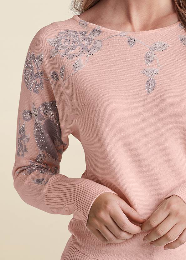 Alternate View Floral Detail Sweater