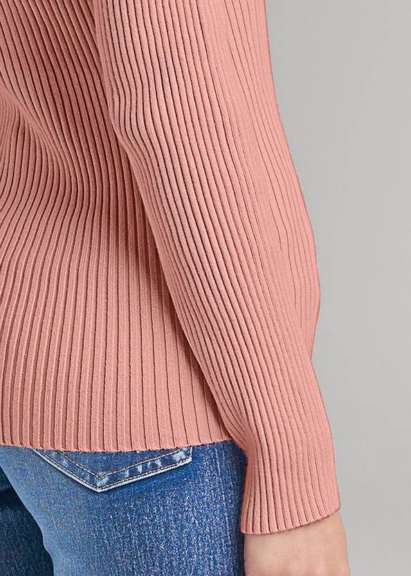 Alternate View Lace-Up Mock-Neck Sweater