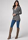 Full front view Marled Tunic Sweater