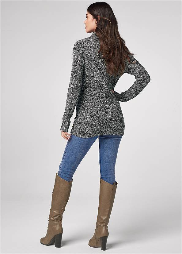 Full back view Marled Tunic Sweater