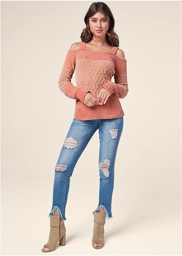 Full front view Chenille Sweater