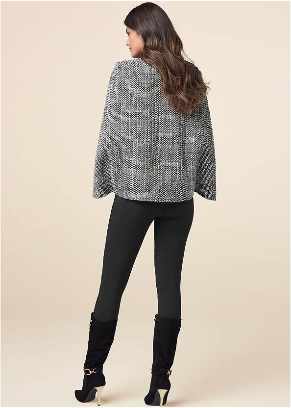 Back View Tweed Cape With Lurex
