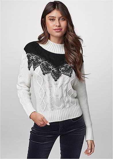 Plus Size Lace Detail Sweater