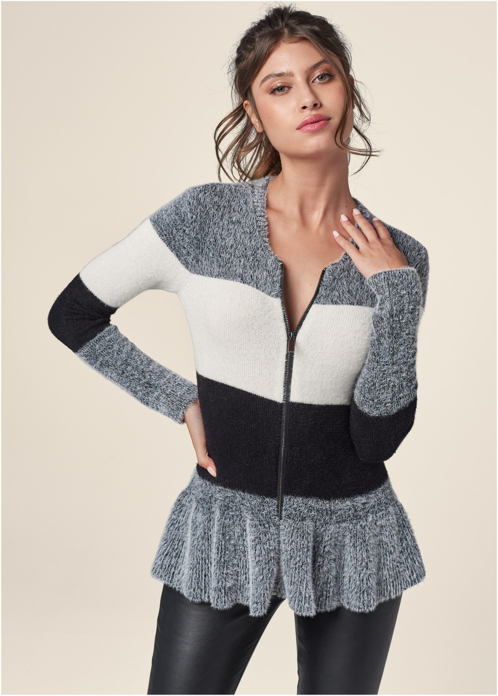 Black hotsell peplum cardigan