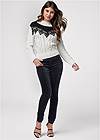 Front View Lace Detail Sweater