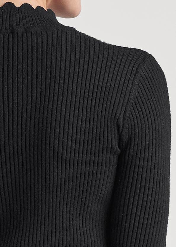 Alternate View Sheer Detail Mock-Neck Sweater