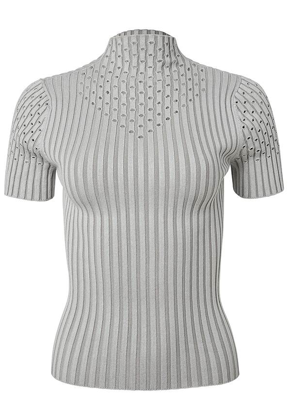Alternate View Short Sleeve Ribbed Sweater