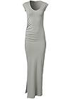 Ghost with background  view Side Slit Ruched Maxi Dress
