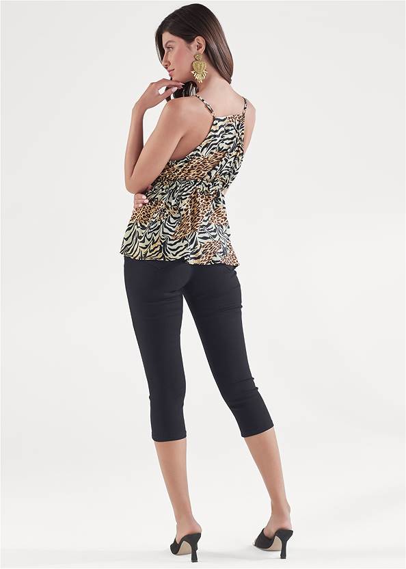 Back View Abstract Animal Print Lace Top