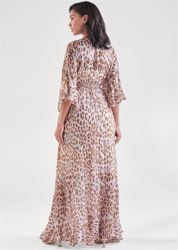 Full back view Classic Cheetah Print Maxi Dress