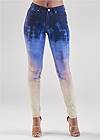 Cropped Front View Tie-Dye Skinny Jeans