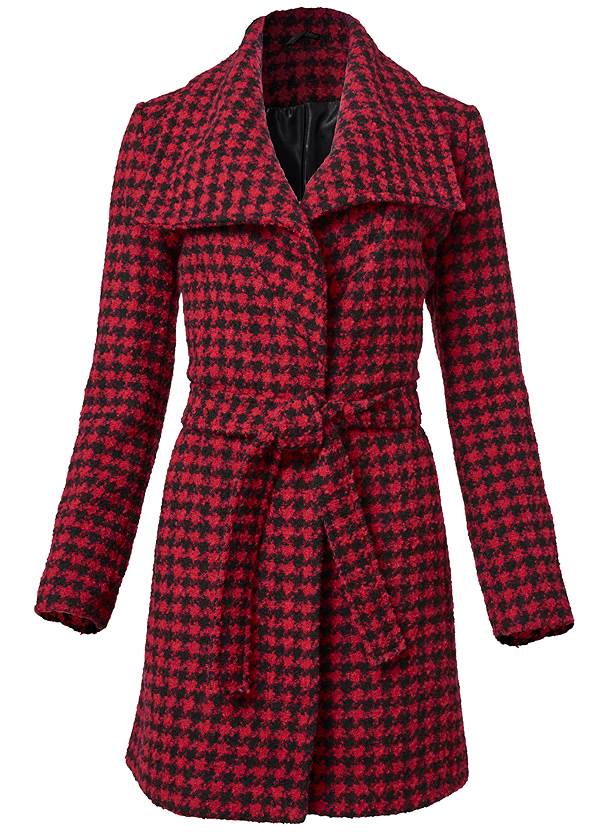 Ghost with background  view Belted Houndstooth Coat