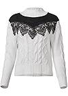 Alternate View Lace Detail Sweater