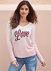 Cropped Front View Love Sweater