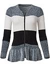 Ghost with background  view Zip Front Peplum Cardigan