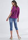 Full back view Casual Cold-Shoulder Top