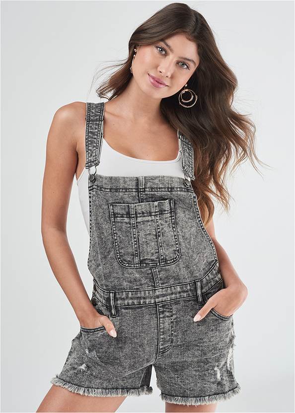 Denim Overalls,Basic Cami Two Pack,Square Neck Tank Top,Lace-Up Star Sneakers,Studded Gladiator Sandals,Circular Woven Bag