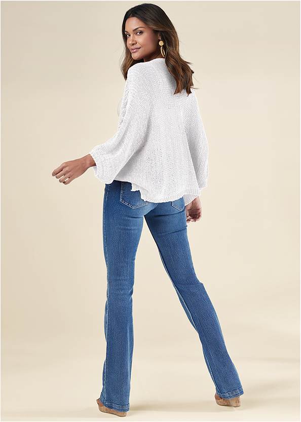 Back View Open Knit Cocoon Cardigan