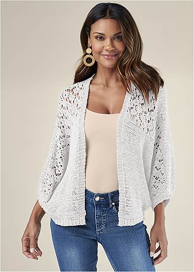 Open Knit Cocoon Cardigan