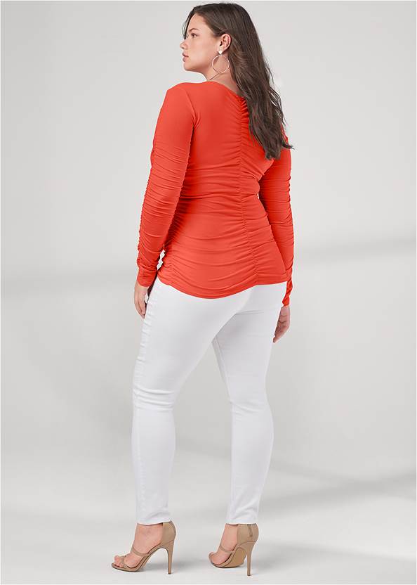 Alternate View Ruched V-Neck Top