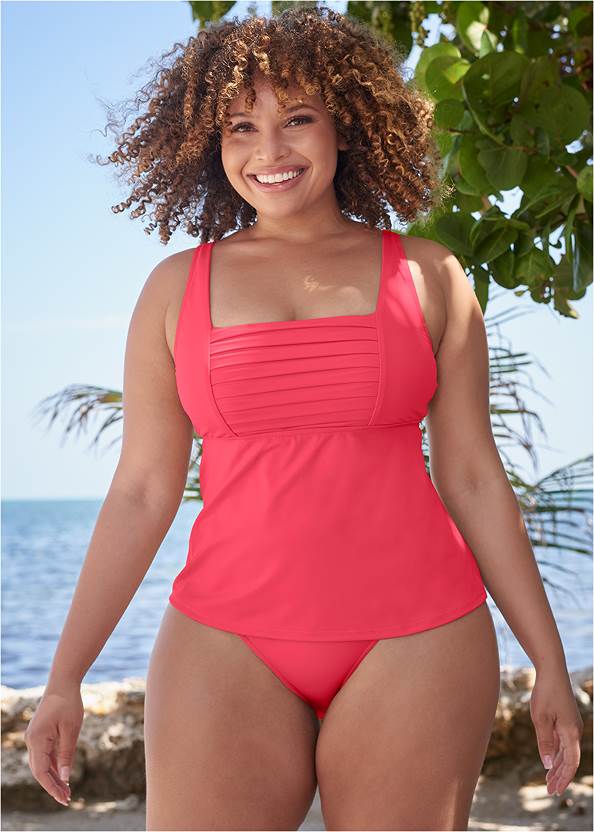 Pleated Tankini,Full Coverage Mid-Rise Hipster Bikini Bottom,Classic Hipster Mid-Rise Bottom,The Genevieve Bottom,Sensational Swim Skirt,Flowing Bandeau Tankini Top,Lace Up Front Cover-Up Dress