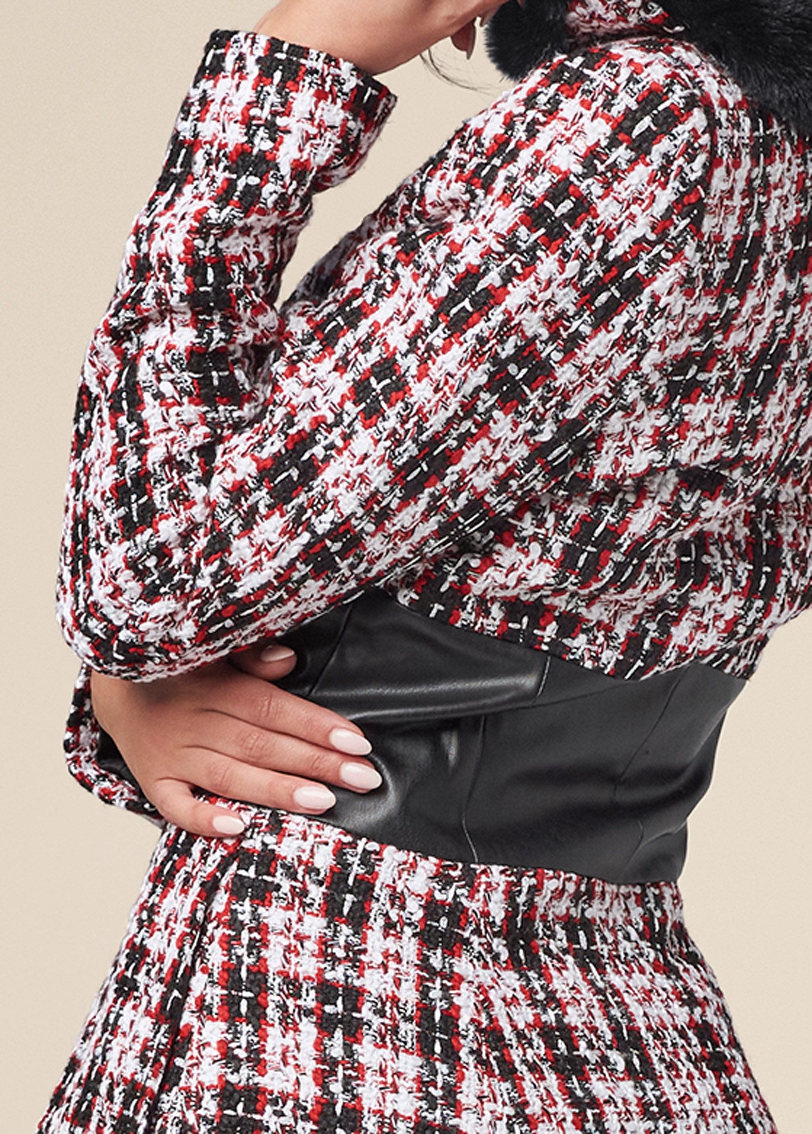 Venus belted clearance plaid coat