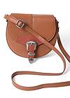 Flatshot front view Faux Leather Saddle Bag