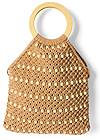 Flatshot front view Woven Beaded Tote Bag