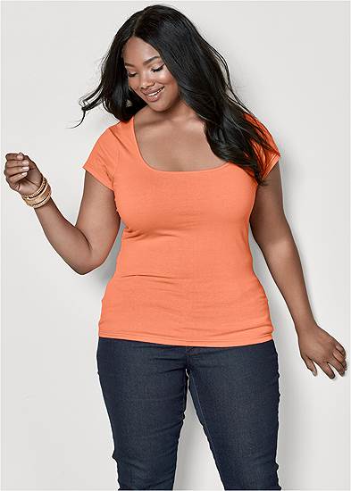Plus Size Square Neck Top, Any 2 For $39