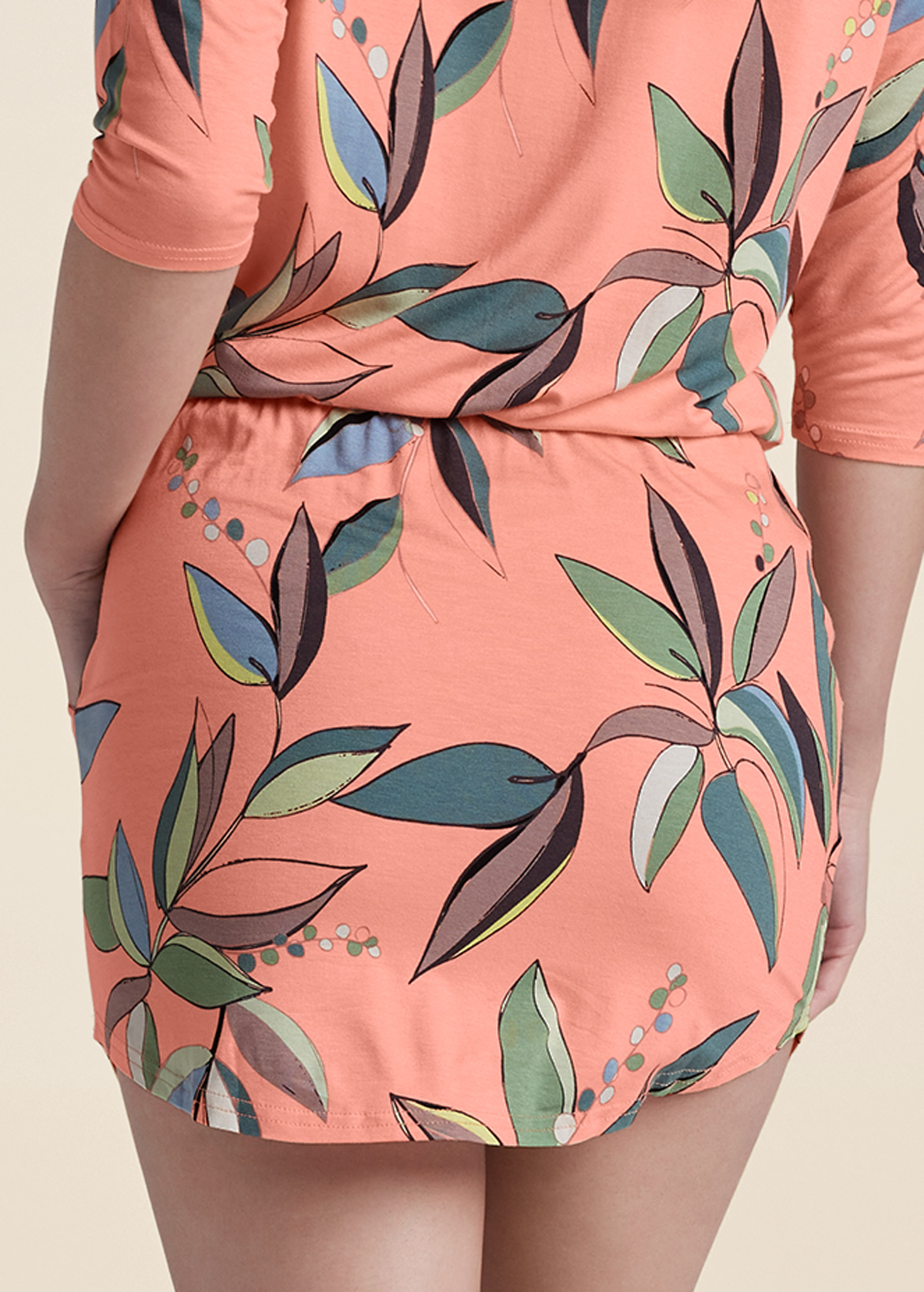 Zip Detail Printed Dress in Orange Multi | VENUS