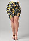 Alternate View Floral Ruched Bodycon Skirt