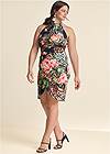 Front View Printed Bodycon Dress