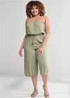 Full Front View Strapless Culotte Jumpsuit