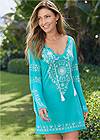 Front View Long Sleeve Cover-Up Dress