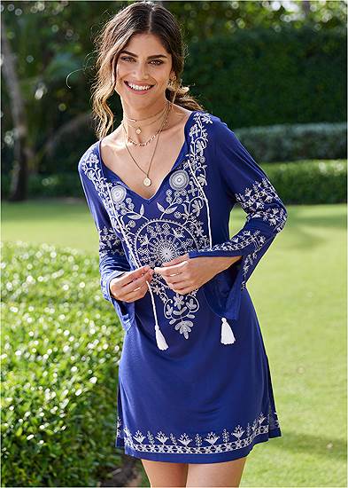 Long Sleeve Cover-Up Dress