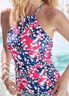 Detail front view Ruched Side Halter Tankini Top