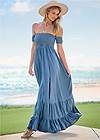 Full Front View Off-The-Shoulder Maxi Dress