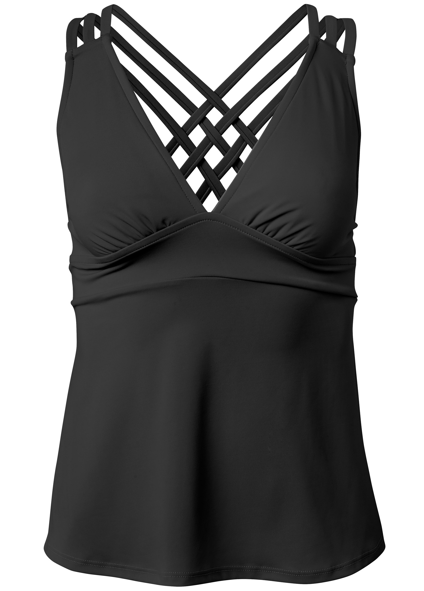 black strappy tankini