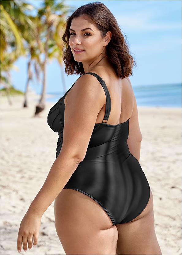 Back View Ruched One-Piece