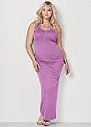 Front View Ruched Tank Maxi Dress