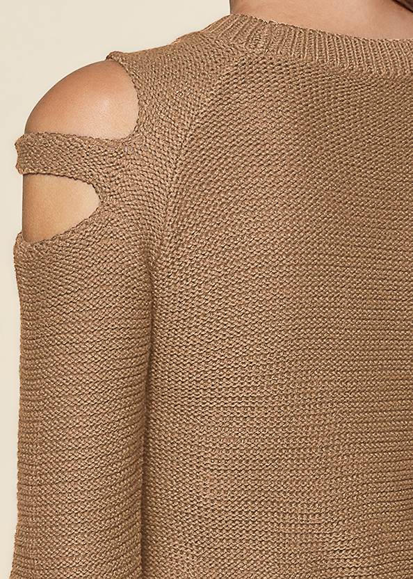 Front View Cutout Sleeve Sweater