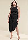 Full Front View Ruched Bodycon Dress